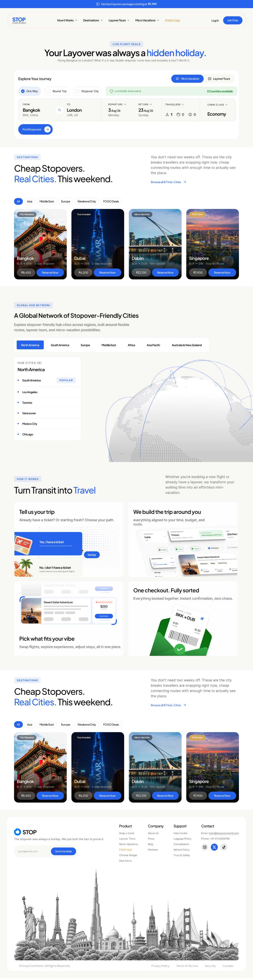 Stopover App UI Showcase