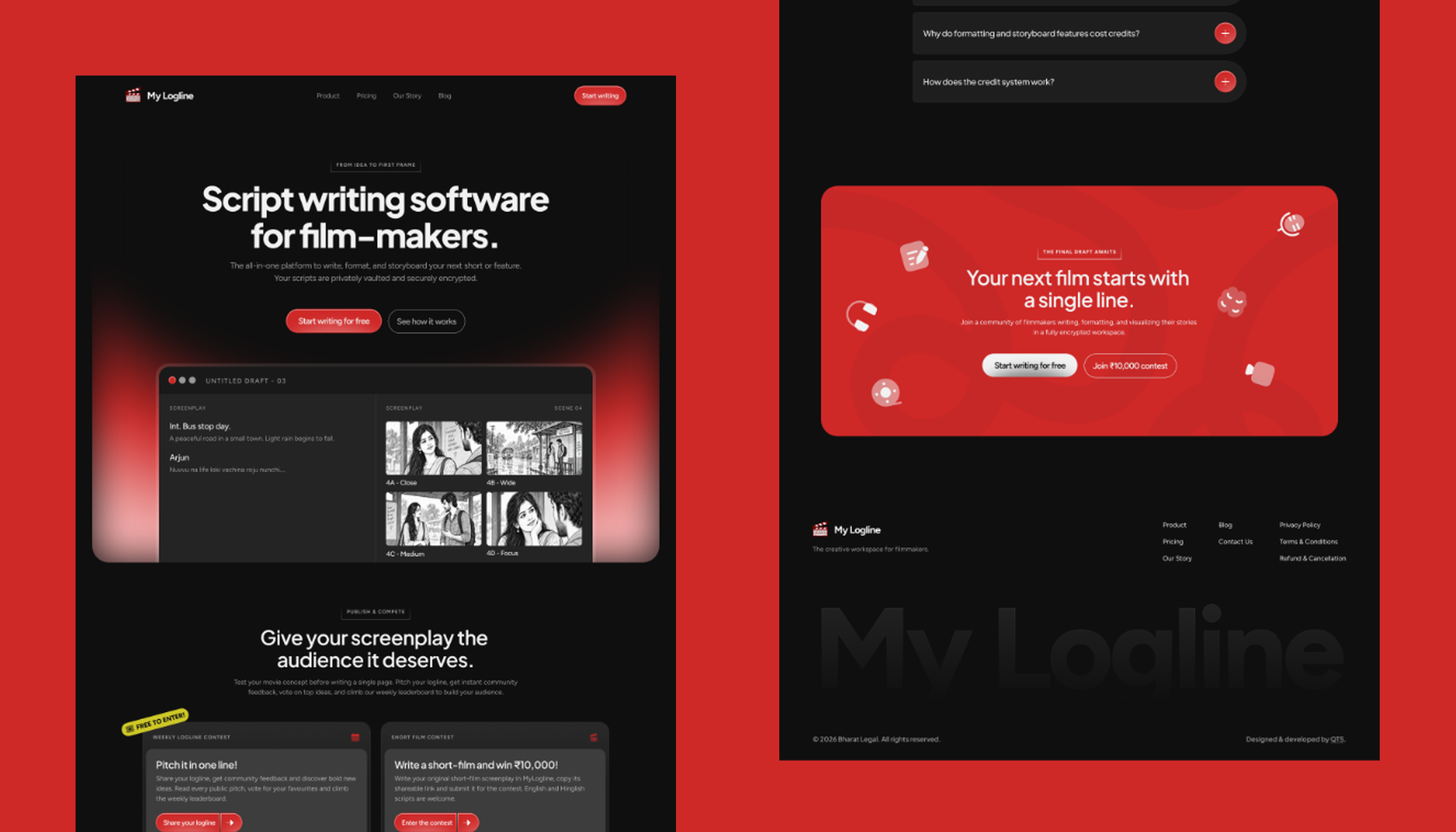 MyLogLine screenwriting workspace